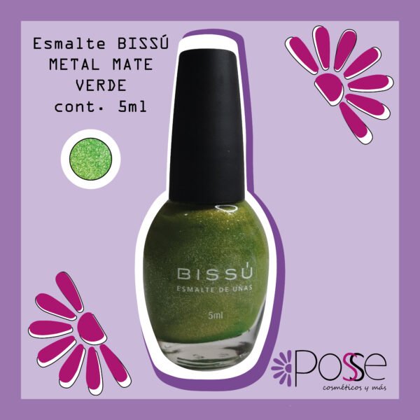 ESMALTE BISSÚ MINI "METAL MATE VERDE" 216