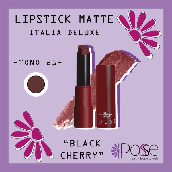 LIPSTICK MATTE ITALIA DELUXE "BLACK CHERRY"