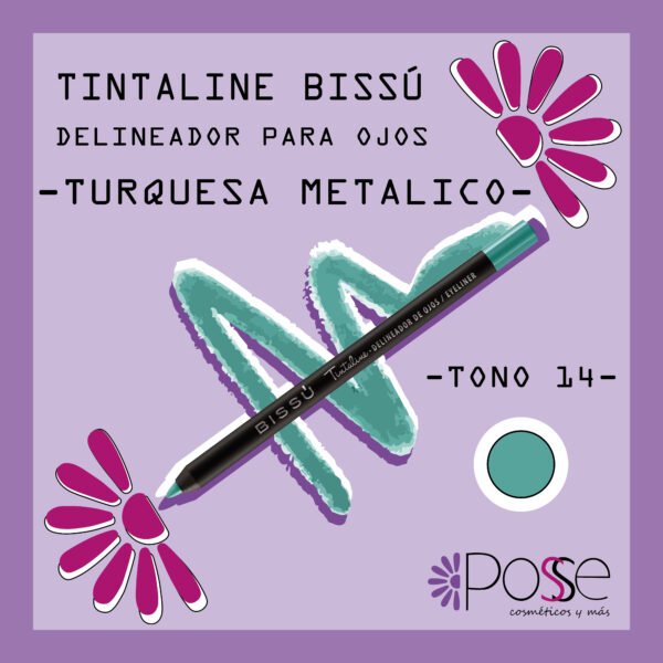 TINTALINE OJOS BISSÚ 14 "TURQUESA METALICO"